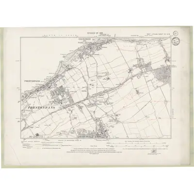 1932 Map of Haddingtonshire Sheet IX.NW, 1934 Print