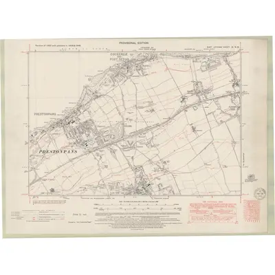 1948 Map of Haddingtonshire Sheet IX.NW, 1949 Print
