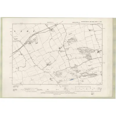 1893 Map of Haddingtonshire Sheet V.SW, 1896 Print