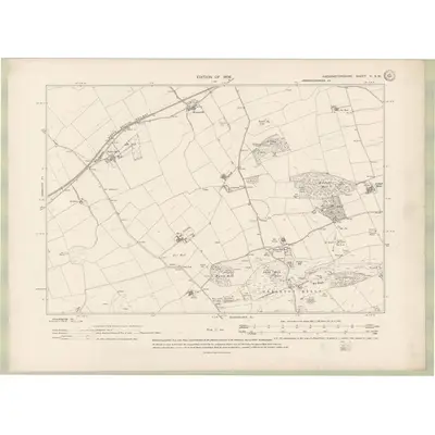 1906 Map of Haddingtonshire Sheet V.SW, 1908 Print