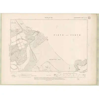 1906 Map of Haddingtonshire Sheet VI.NE, 1908 Print