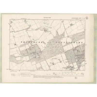 1906 Map of Haddingtonshire Sheet VI.NW, 1908 Print