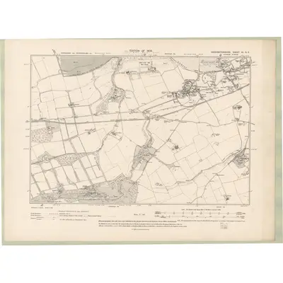 1906 Map of Haddingtonshire Sheet VI.SE, 1908 Print