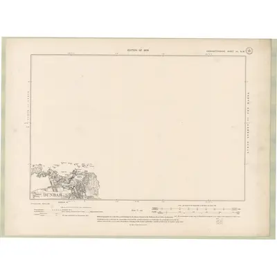 1906 Map of Haddingtonshire Sheet VII.NW, 1908 Print