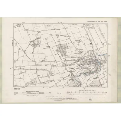 1893 Map of Haddingtonshire Sheet X.NW, 1895 Print