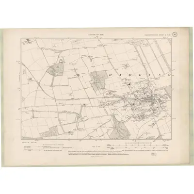 1906 Map of Haddingtonshire Sheet X.NW, 1908 Print