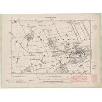 1938 Map of Haddingtonshire Sheet X.NW, 1948 Print