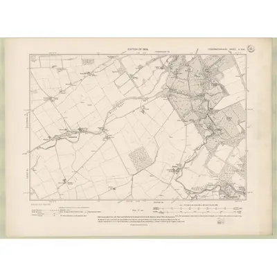 1906 Map of Haddingtonshire Sheet X.SW, 1909 Print