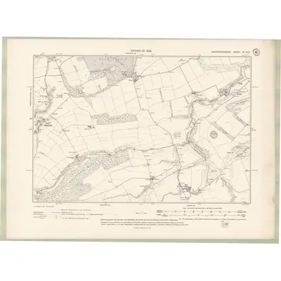 1906 Map of Haddingtonshire Sheet XI.NE, 1908 Print