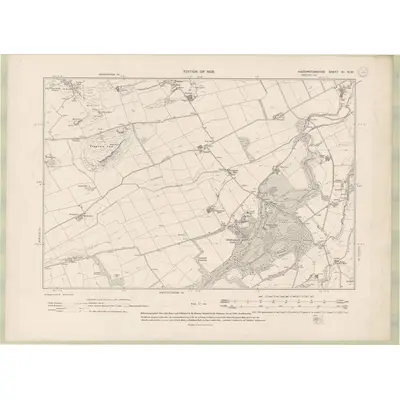 1906 Map of Haddingtonshire Sheet XI.NW, 1908 Print