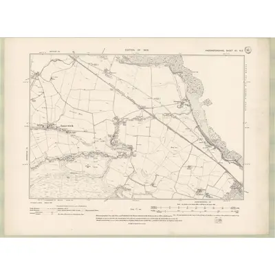 1906 Map of Haddingtonshire Sheet XII.NE, 1908 Print