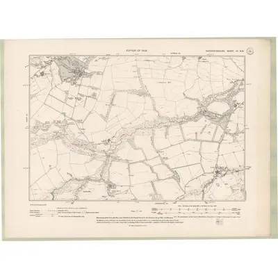 1906 Map of Haddingtonshire Sheet XII.NW, 1908 Print