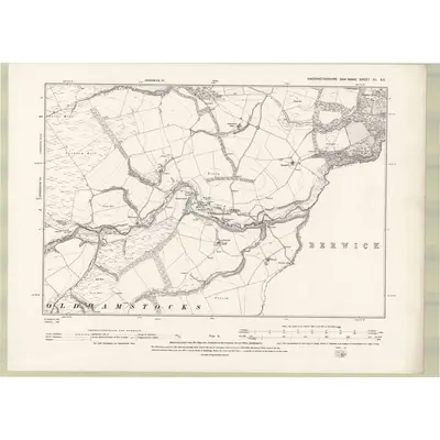 1893 Map of Haddingtonshire Sheet XII.SE, 1895 Print