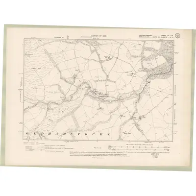 1906 Map of Haddingtonshire Sheet XII.SE, 1908 Print