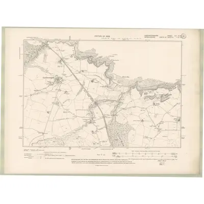 1906 Map of Haddingtonshire Sheet XIII.SW, 1909 Print