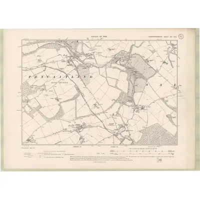 1906 Map of Haddingtonshire Sheet XIV.NE, 1908 Print