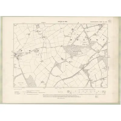 1906 Map of Haddingtonshire Sheet XV.NW, 1908 Print
