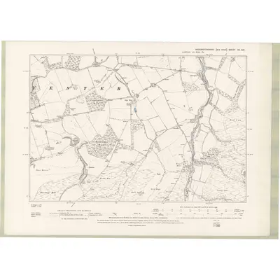 1892 Map of Haddingtonshire Sheet XV.SE, 1895 Print