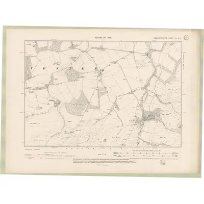 1906 Map of Haddingtonshire Sheet XV.SE, 1908 Print