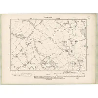 1906 Map of Haddingtonshire Sheet XV.SW, 1908 Print