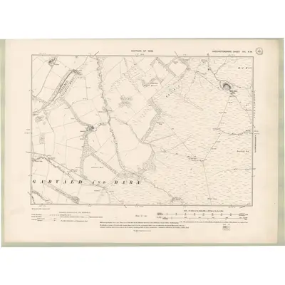 1906 Map of Haddingtonshire Sheet XVI.NW, 1908 Print