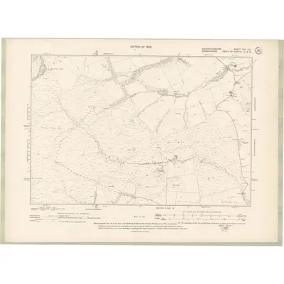 1906 Map of Haddingtonshire Sheet XVII.NE, 1908 Print