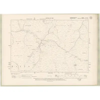 1906 Map of Haddingtonshire Sheet XX.NE, 1908 Print