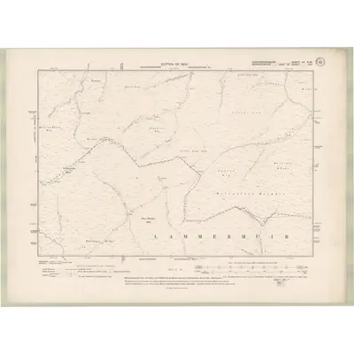 1906 Map of Haddingtonshire Sheet XX.NW, 1908 Print