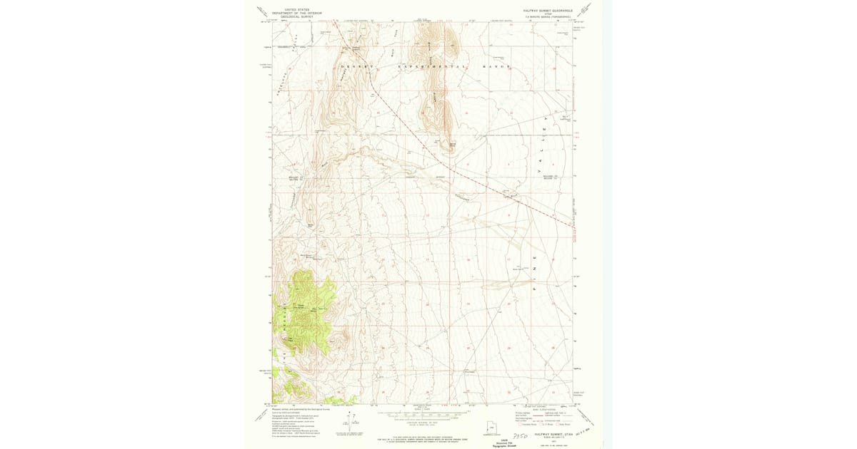 1971 Map of Halfway Summit, Beaver County, UT — High-Res | Pastmaps