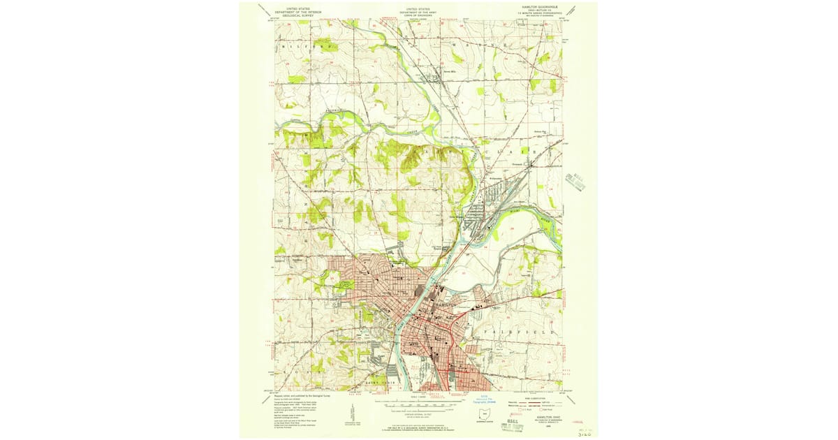 1955 Map of Hamilton, OH — High-Res | Pastmaps
