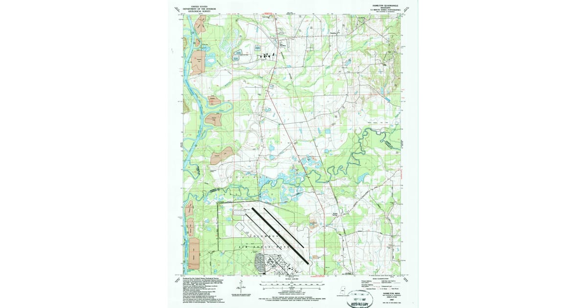 1987 Map of Hamilton, MS — High-Res | Pastmaps