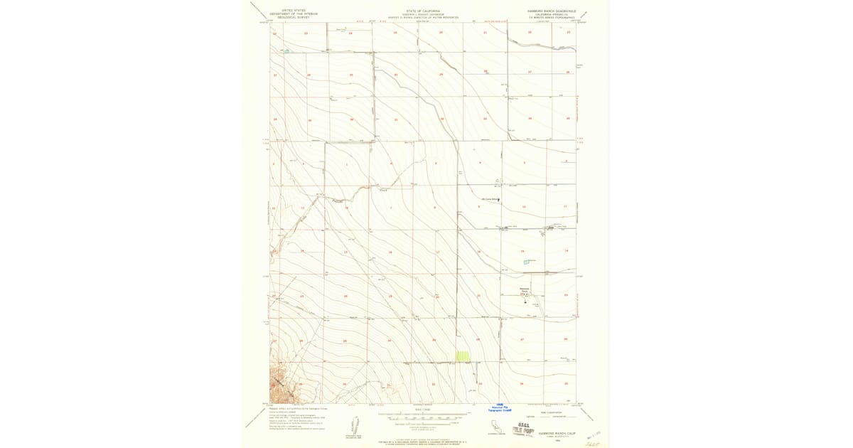 Hammond Ranch 1956 Map of Hammond Ranch, Fresno County, CA — High-Res | Pastmaps