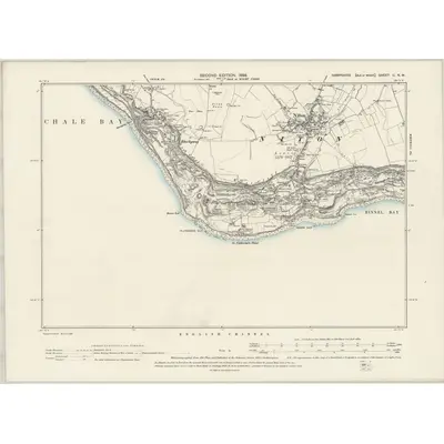 1896 Map of Hampshire & Isle of Wight C.NW, 1898 Print