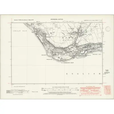 1938 Map of Hampshire & Isle of Wight C.NW, 1947 Print
