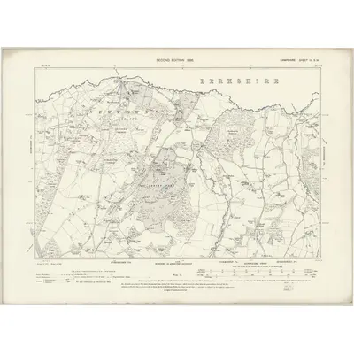 1894 Map of Hampshire & Isle of Wight III.SW, 1896 Print