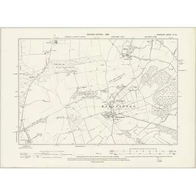 1894 Map of Hampshire & Isle of Wight IX.SE, 1896 Print