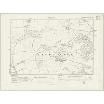 1909 Map of Hampshire & Isle of Wight IX.SE, 1933 Print
