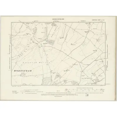 1895 Map of Hampshire & Isle of Wight L.NE, 1897 Print