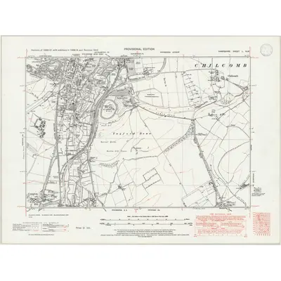 1938 Map of Hampshire & Isle of Wight L.NW, 1946 Print