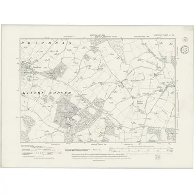 1908 Map of Hampshire & Isle of Wight LI.NE, 1944 Print