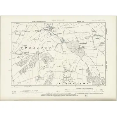 1895 Map of Hampshire & Isle of Wight LI.NW, 1897 Print