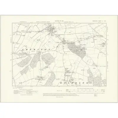 1908 Map of Hampshire & Isle of Wight LI.NW, 1910 Print