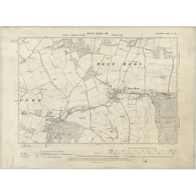 1895 Map of Hampshire & Isle of Wight LI.SE, 1897 Print