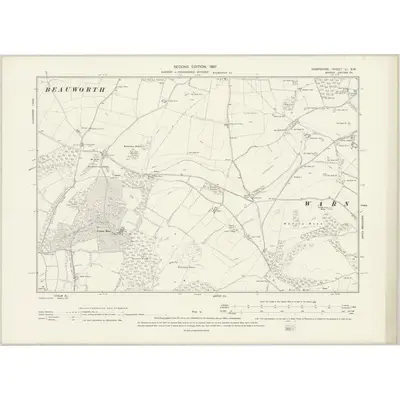 1895 Map of Hampshire & Isle of Wight LI.SW, 1897 Print