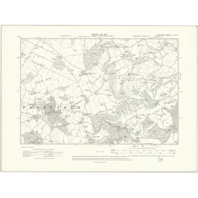 1908 Map of Hampshire & Isle of Wight LII.NE, 1910 Print