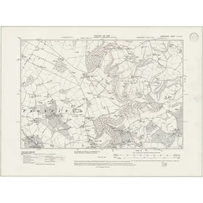 1908 Map of Hampshire & Isle of Wight LII.NE, 1947 Print