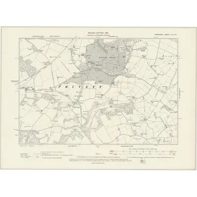 1895 Map of Hampshire & Isle of Wight LII.NW, 1897 Print