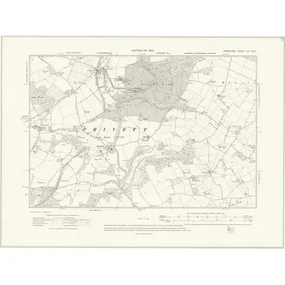 1908 Map of Hampshire & Isle of Wight LII.NW, 1910 Print