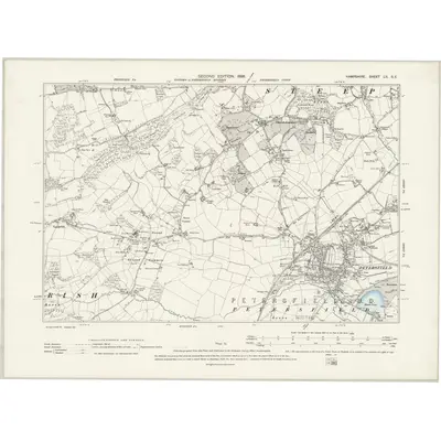 1895 Map of Hampshire & Isle of Wight LII.SE, 1898 Print