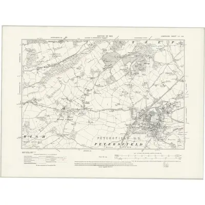 1908 Map of Hampshire & Isle of Wight LII.SE, 1931 Print